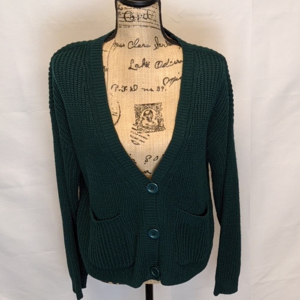 Almost Famous Teal Cardigan Sweater